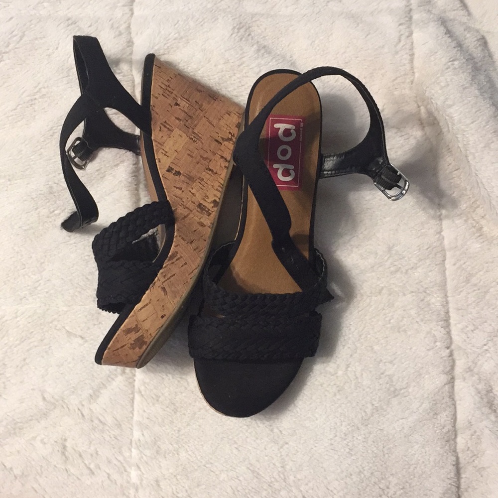 Black Wedge Heels